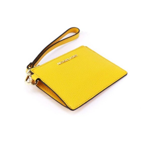 NWT Michael Kors Jet Set Pebble Leather ID Card Coin Wallet Purse Sun - Picture 7 of 9